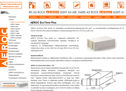 Aeroci tootvalikusse on lisandunud uute mõõtmetega EcoTerm plokk